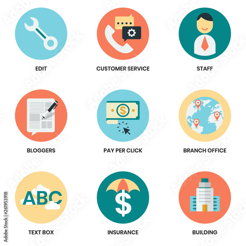 Business icons set for business