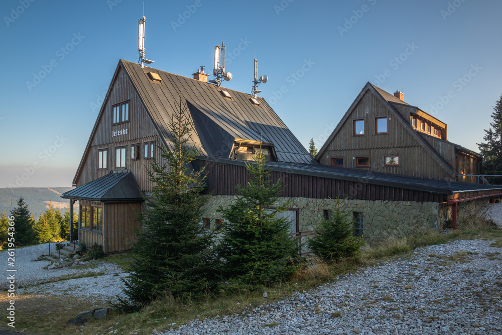 Fototapeta premium Jelenka shelter in the Giant Mountains, Sudety, Czech Republic