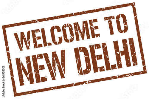 welcome to New Delhi stamp