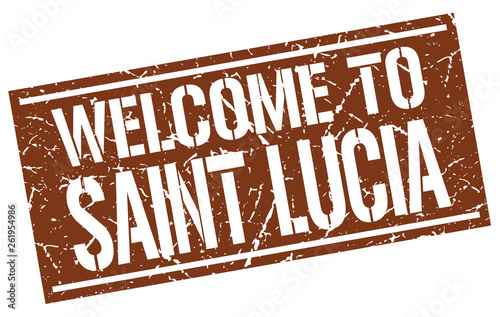welcome to Saint Lucia stamp