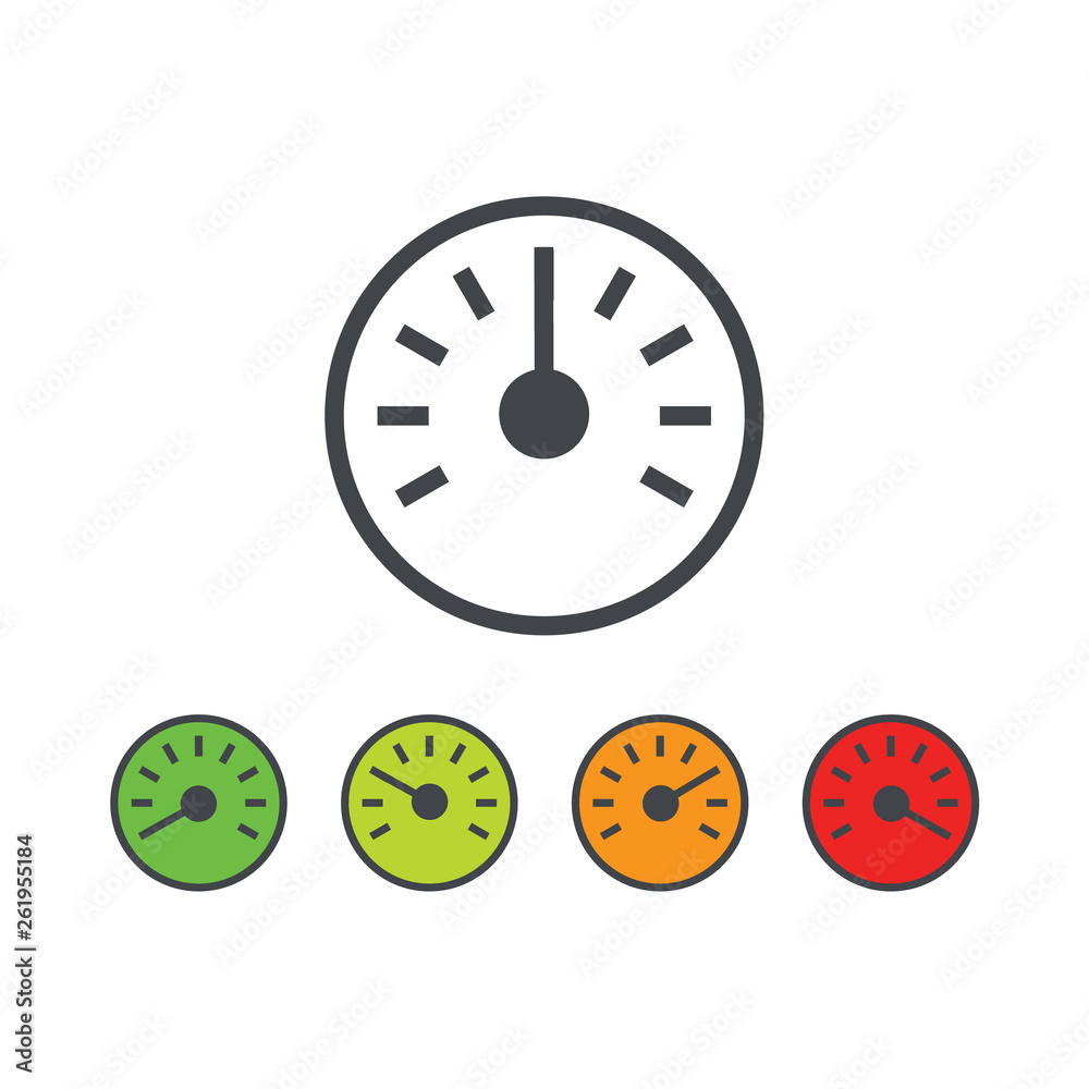 Info-graphic gauge elements. Speedometer set icons or sign with arrow. Vector. .. Info-graphic gauge elements. Speedometer set icons or sign with arrow. Vector. ..