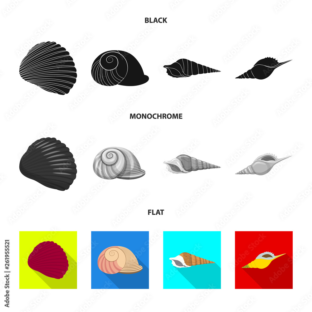 Vector design of animal and decoration icon. Collection of animal and ocean stock symbol for web.