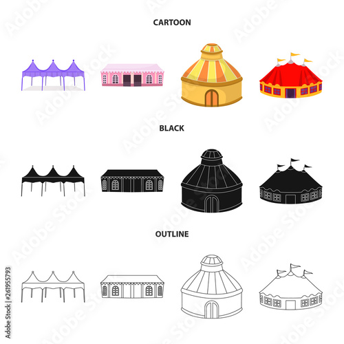 Isolated object of roof and folding icon. Collection of roof and architecture vector icon for stock.