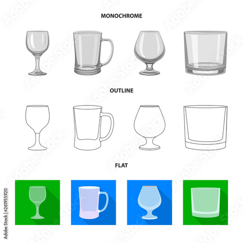 Vector illustration of form and celebration sign. Set of form and volume stock symbol for web.