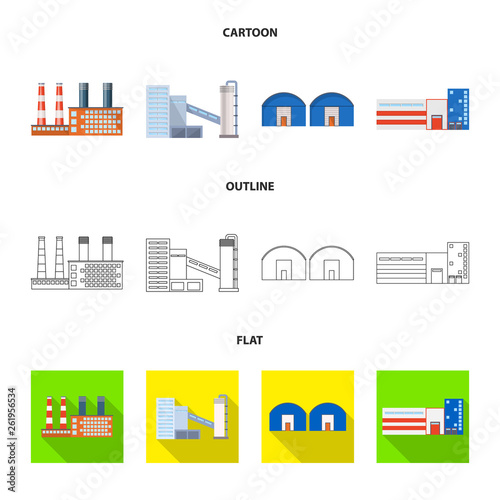 Isolated object of production and structure logo. Set of production and technology stock vector illustration.