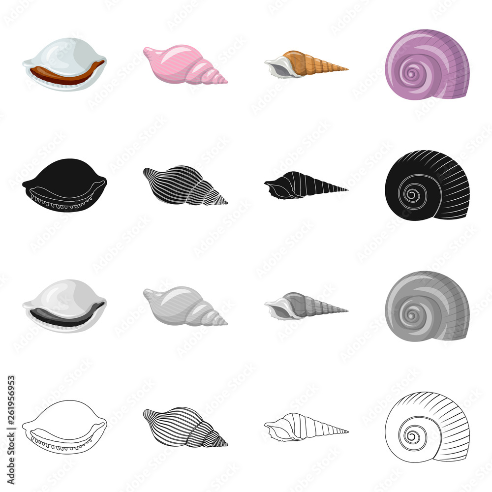 Vector design of animal and decoration icon. Set of animal and ocean vector icon for stock. Vector design of animal and decoration icon. Set of animal and ocean vector icon for stock.
