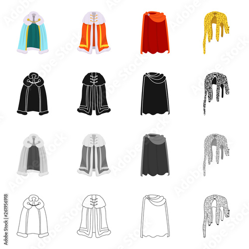 Isolated object of material and clothing sign. Set of material and garment stock vector illustration.