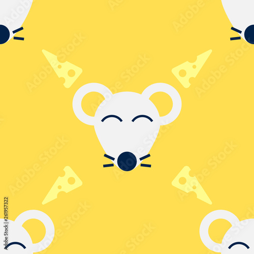 Cute mouse seamless pattern