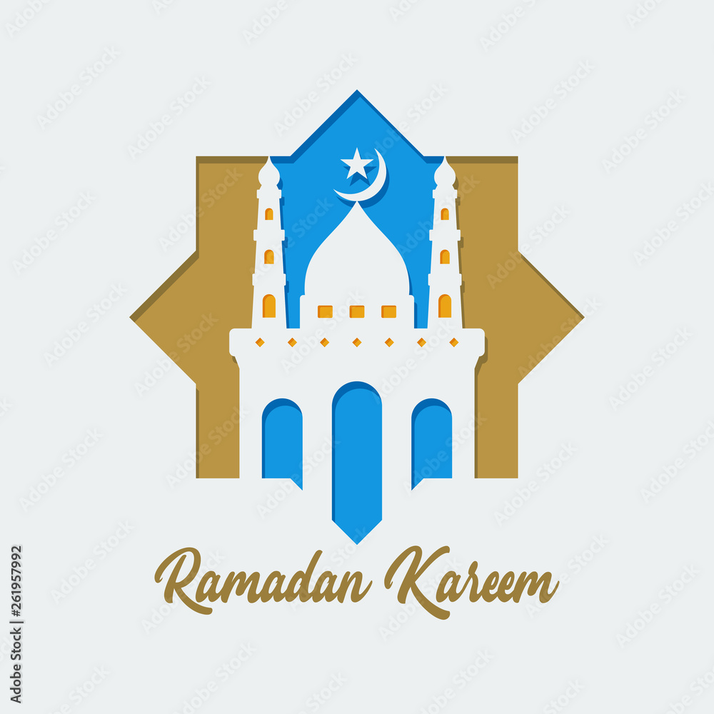 Ramadan Kareem greeting card islamic vector design - vector