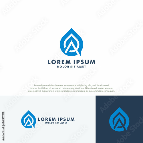 oil and gas logo template, Letter A icon wordmark design vector illustration
