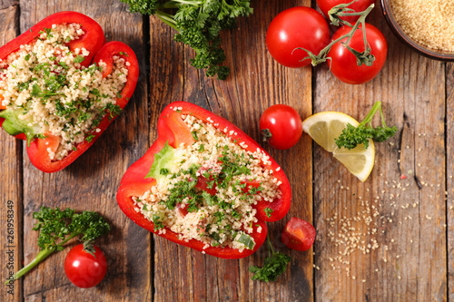 bell pepper stuffed with tabbouleh