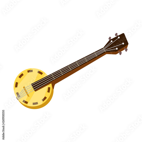 Isolated object of banjo and musical symbol. Collection of banjo and traditional stock vector illustration.