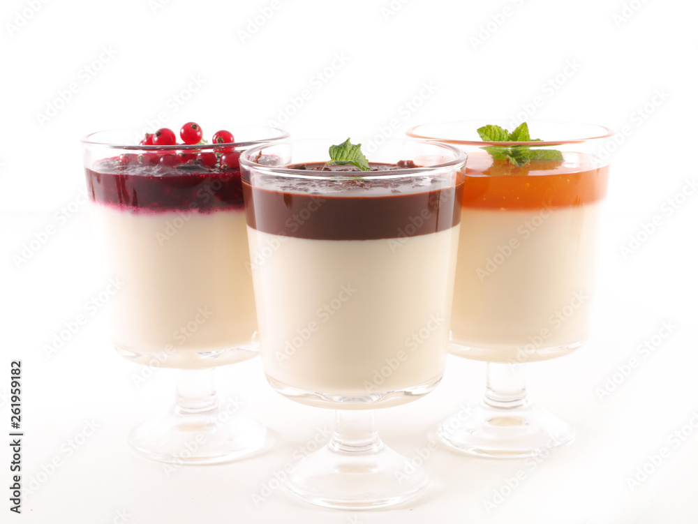 panna cotta isolated on white background panna cotta isolated on white background