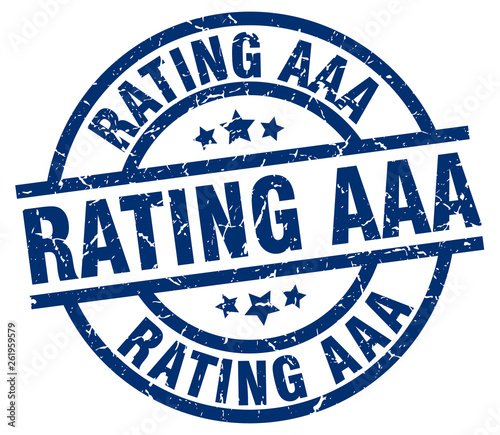rating aaa blue round grunge stamp