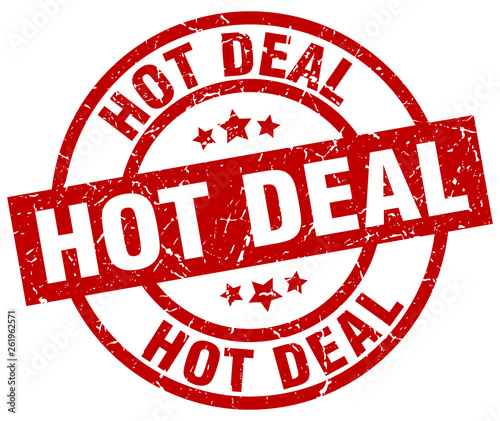 hot deal round red grunge stamp