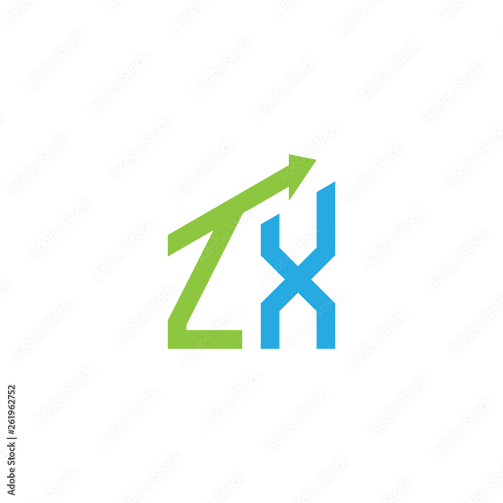 initial letter logo with growing arrows
