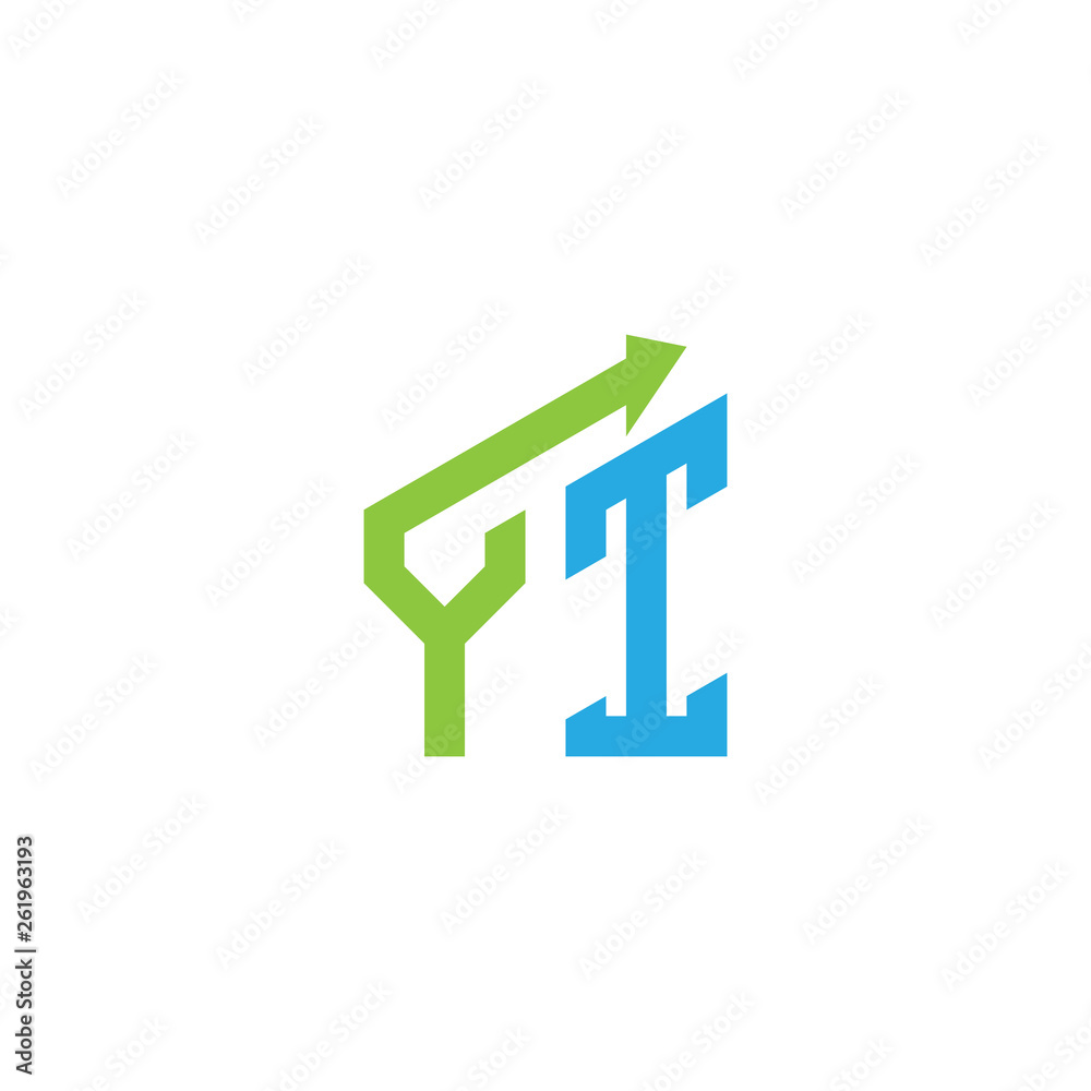 initial letter logo with growing arrows