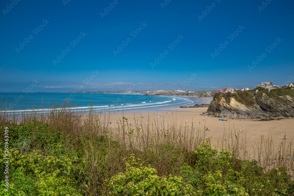 Ausblick über die Bucht von Newquay in Cornwall