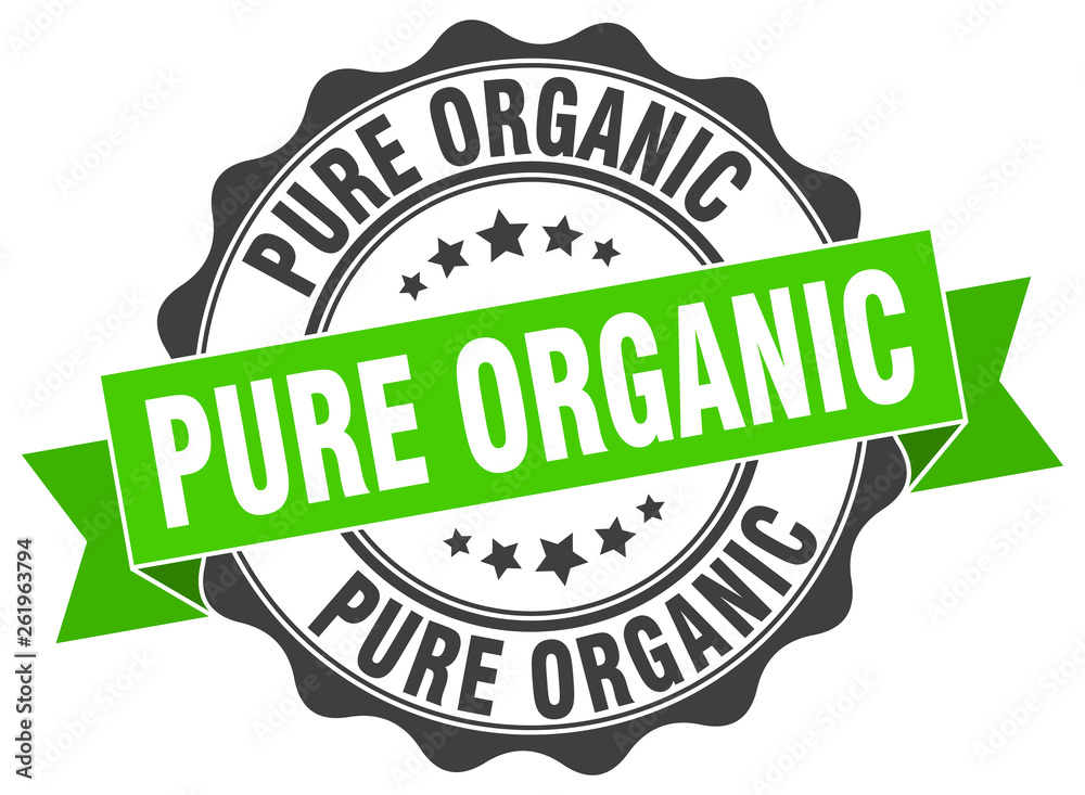 Obraz premium pure organic stamp. sign. seal