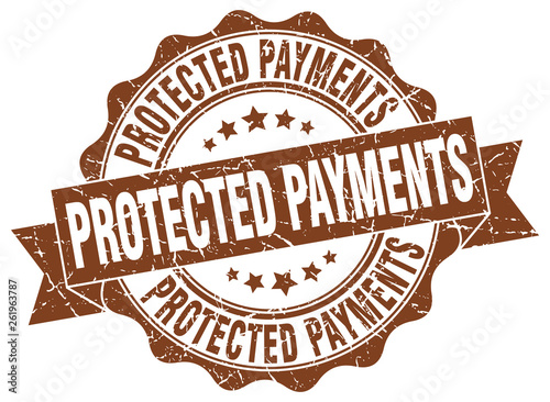 protected payments stamp. sign. seal