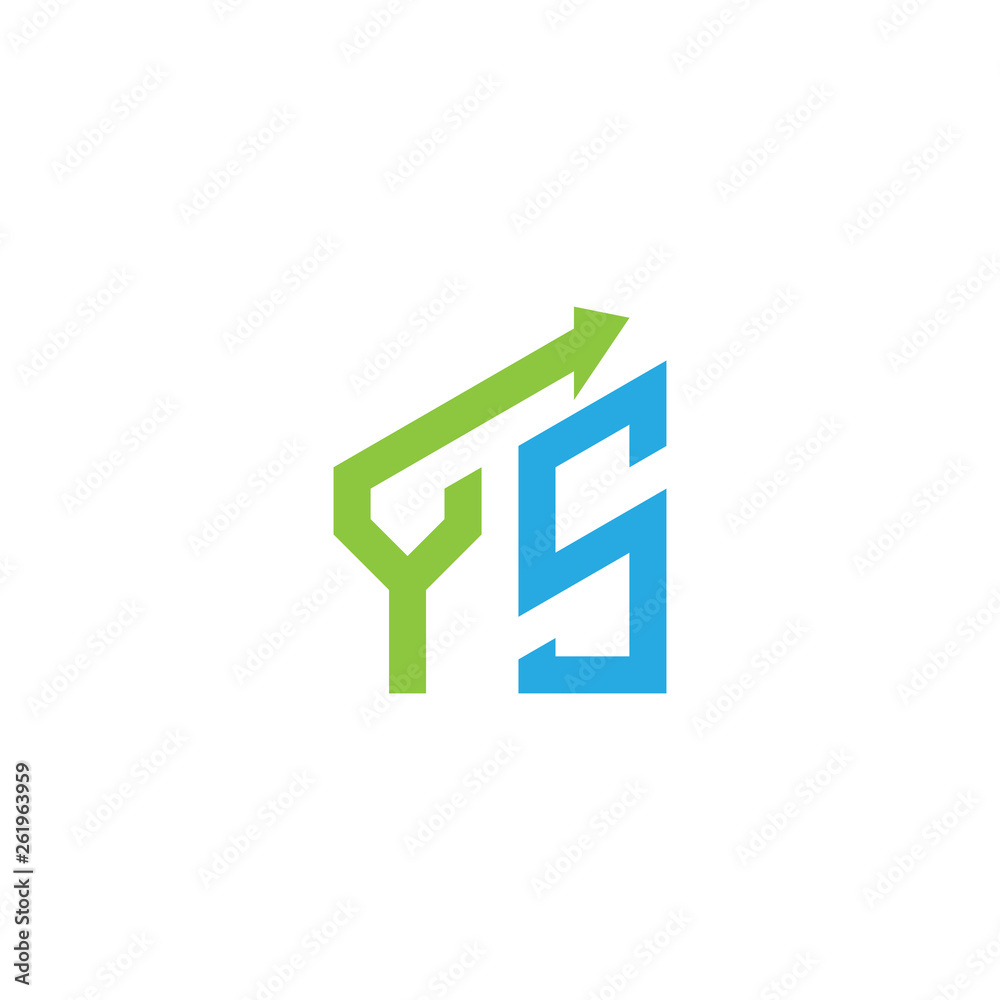 initial letter logo with growing arrows