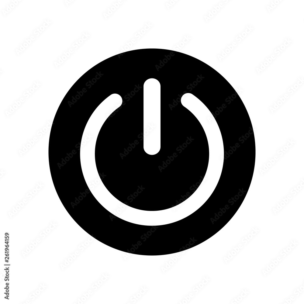 Power button icon, logo isolated on white background Power button icon, logo isolated on white background