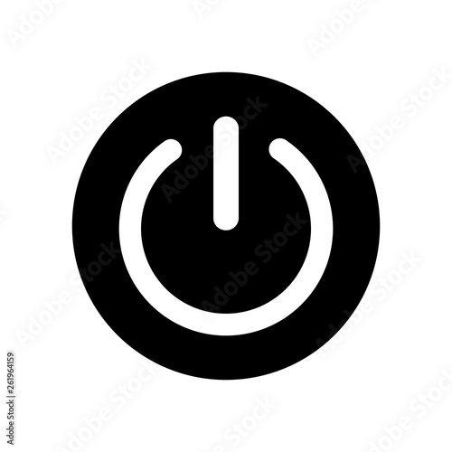 Power button icon, logo isolated on white background