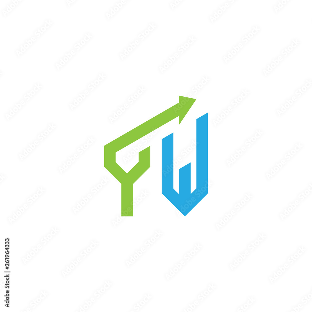 initial letter logo with growing arrows - obrazy, fototapety, plakaty 