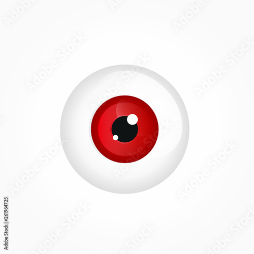 Auge, Augapfel, rot