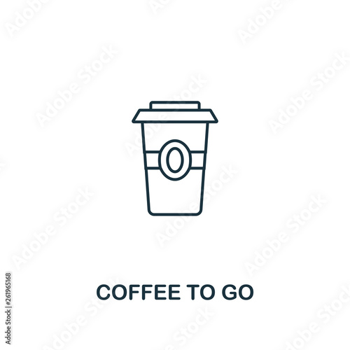 Coffee To Go icon. Thin line symbol design from coffe shop icon collection. UI and UX. Creative simple coffee to go icon for web and mobile
