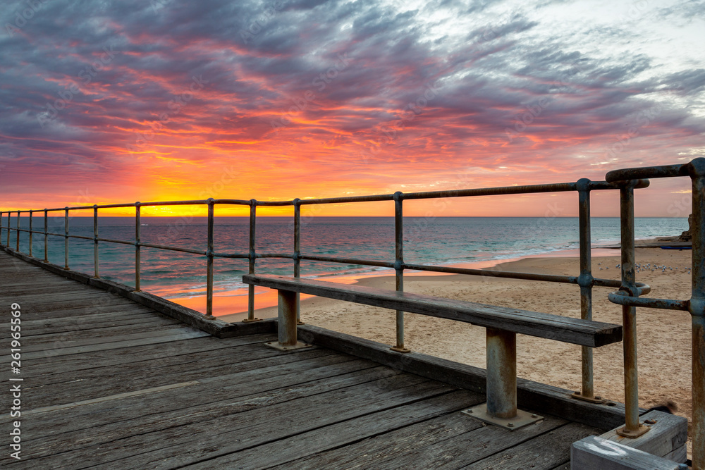 A vibrant sunset at the Port Noarlunga Jetty South Australia on 15th April 2019 A vibrant sunset at the Port Noarlunga Jetty South Australia on 15th April 2019