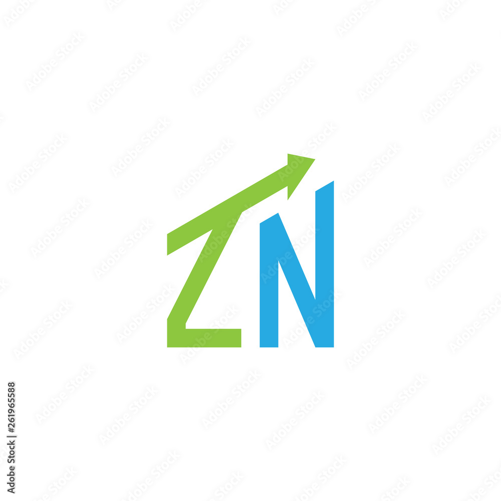 initial letter logo with growing arrows
