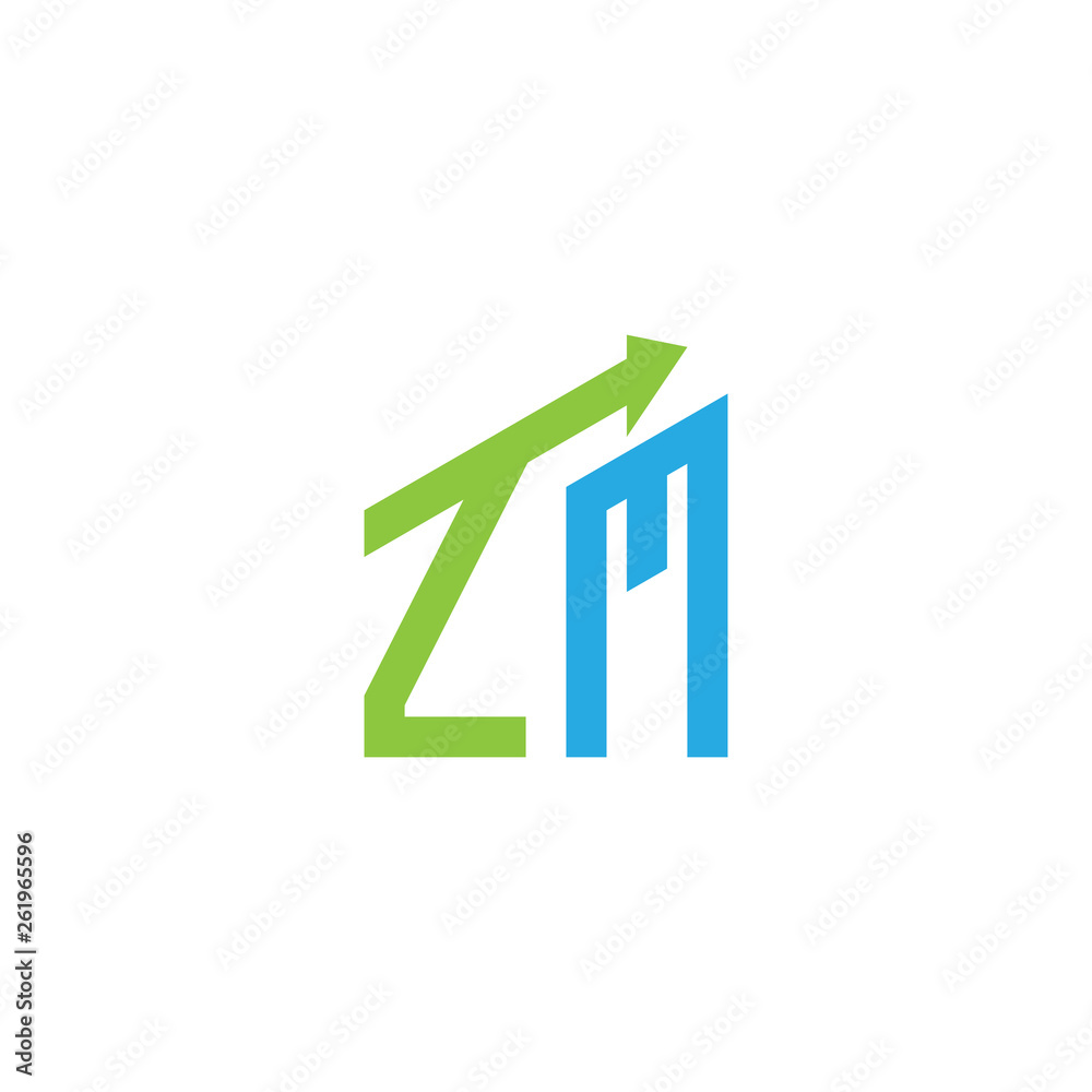 initial letter logo with growing arrows initial letter logo with growing arrows