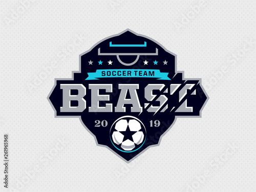 Modern professional emblem logo for soccer team