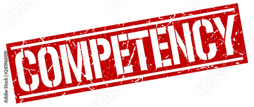 competency square grunge stamp