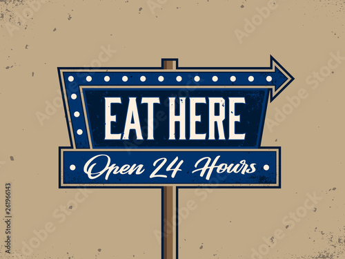 Modern professional vector signage in retro theme