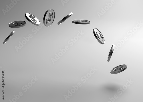 Fotografi Silver coin with a dollar sign.