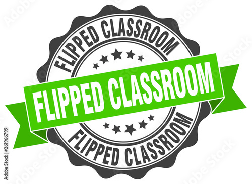 flipped classroom stamp. sign. seal