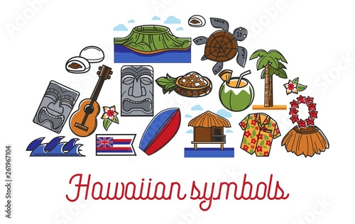 Hawaiian symbols travel to Hawaii traveling and journey