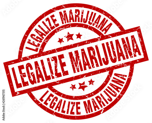 legalize marijuana round red grunge stamp