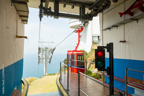 Cable road at Rosh Hanikra tourist site in srael photo