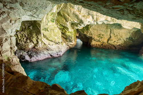 Underground caves of Rosh HaNikra site in Israel photo