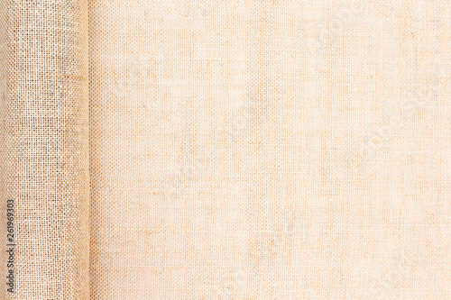 Texture sackcloth patterns top view for light brown background