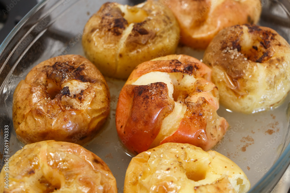 Baked apples in a dish Baked apples in a dish