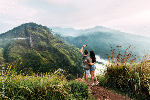 Photography A couple in love takes a selfie
