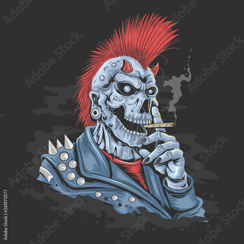PUNK SKULL JACKET ROCK VECTOR