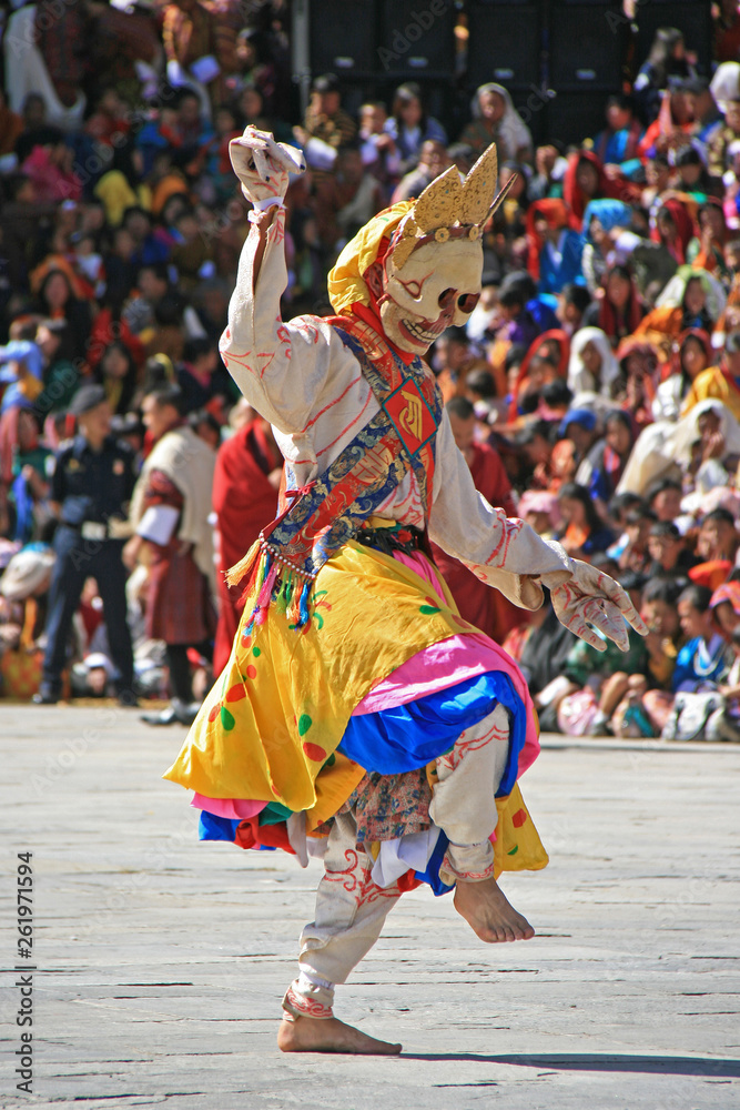 Dancer at a religious festival in Thimphu (Bhutan)