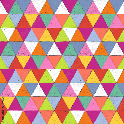 Seamless colourful abstract pattern with triangles