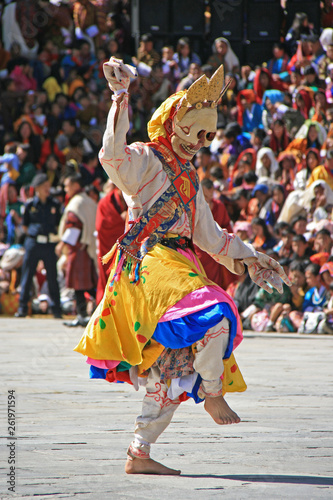 Dancer at a religious festival in Thimphu (Bhutan)