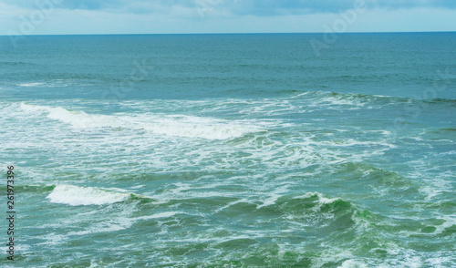 California Coast Line with the Pacific Ocean Waves, Tide and Sea Foam